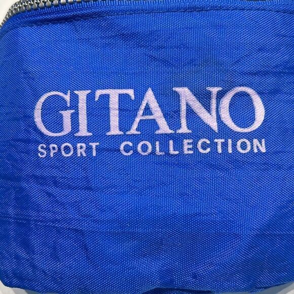 Vtg Gitano Sport Collection Belly Bag 80s 90s Fanny Waist Pack Blue Large Zip Po - Picture 2 of 6
